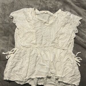 White Eyelet Lace Women's Top
